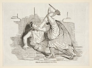 Nero murhasi äitinsä Charivarista 9. huhtikuuta 1834 tekijältä Honoré Daumier