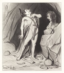 Oidipus sfinksillä tekijältä Honoré Daumier