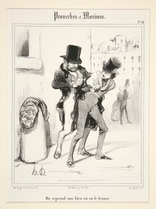 Otamme takaisin omaisuutemme tai löydämme sen, levy 11 Proverbes et Maximesista tekijältä Honoré Daumier