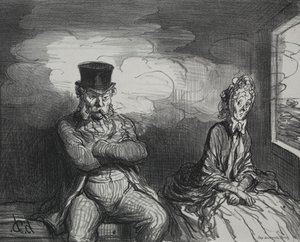 Junassa: Miellyttävä seuralainen, 1862. tekijältä Honoré Daumier