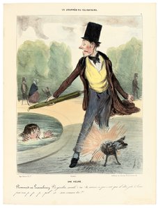 Kello yksi: Kävely Luxemburgin puistossa, 1839 tekijältä Honoré Daumier