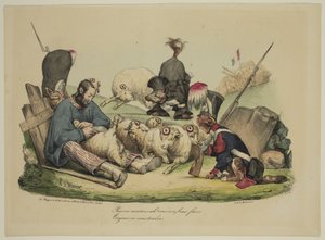 Köyhä lammas Ah! Ei väliä mitä teet...leikkaamme sinut aina tekijältä Honoré Daumier