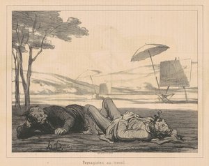 Maisemataiteilijat työssä tekijältä Honoré Daumier
