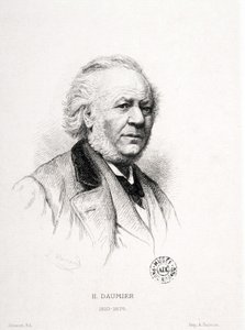 Honore Daumierin (1808-1879), ranskalaisen kaivertajan, maalarin ja kuvanveistäjän muotokuva. Massard-kaiverrus. Mitat: 15 x 11,5 cm. Arbaud-museo. tekijältä Honoré Daumier