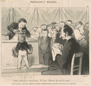 Ensimmäinen matematiikan pääpalkinto, M. Cabuchet tekijältä Honoré Daumier