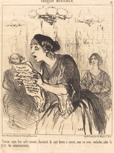 Laulavakahvila-konsertin ensimmäinen aihe... tekijältä Honoré Daumier