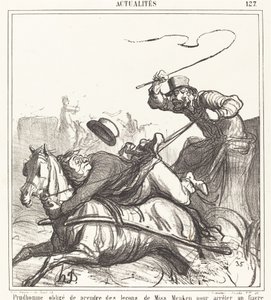 Prudhomme pakotettiin ottamaan oppitunteja... tekijältä Honoré Daumier