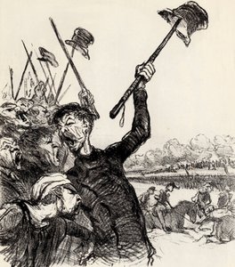 Ratapoil ja hänen esikuntansa: Eläköön keisari!, 1851. tekijältä Honoré Daumier