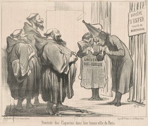 Kapusiinien paluu Pariisiin tekijältä Honoré Daumier