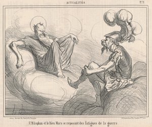 Pyhä Mitofan ja jumala mars... tekijältä Honoré Daumier