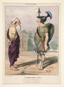 Telemachus palasi hyveeseen. Hänen sydämensä, jota Eukaris miehitti liian kauan tekijältä Honoré Daumier