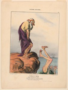Telemachus ja Mentor, levy 29 muinaisesta historiasta tekijältä Honoré Daumier