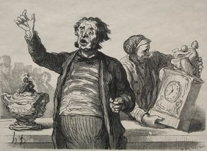 Huutokauppahuone: The Town Crier. tekijältä Honoré Daumier