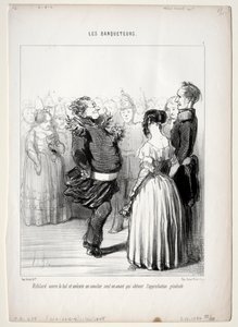 Juhlat, levy 5: Rifolard avaa pallon, 1848. tekijältä Honoré Daumier