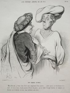 Elämän kauniit päivät, levy 30: Intialainen tapa, 1844. tekijältä Honoré Daumier