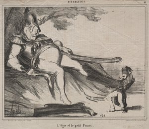 The Cassacks for naurulevy 61: Ogre ja hänen pieni Tom Thumb, 1854. tekijältä Honoré Daumier