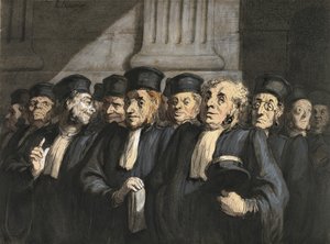 Syyttäjän lakimiehet, 1860-luvun alku tekijältä Honoré Daumier