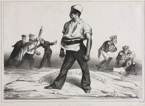 The Monthly Association plate 20: Älä sekaannu siihen!, 1834. tekijältä Honoré Daumier