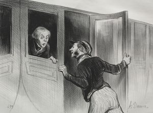 The Railroads, levy 11: Nukkumisen vaara matkalla, 1843. tekijältä Honoré Daumier
