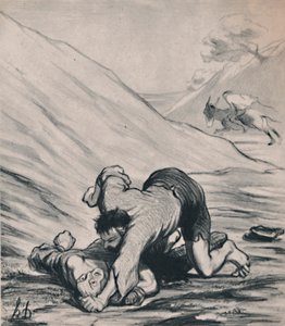 The Robbers and the Donkey, noin 1860-luku, 1946. tekijältä Honoré Daumier