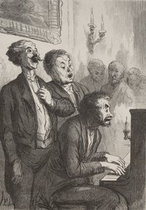 The Singers: The Singers in the Salon tekijältä Honoré Daumier