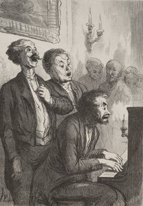The Singers: The Singers in the Salon. tekijältä Honoré Daumier
