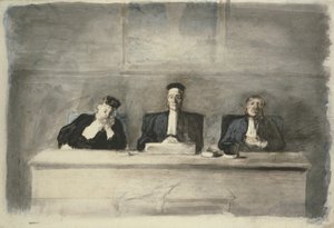Kolme tuomaria, 1858-60 tekijältä Honoré Daumier