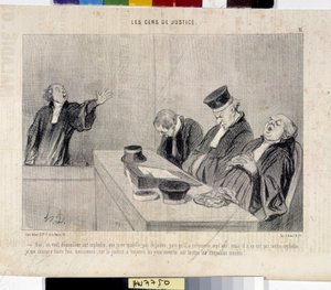 Oikeuden kansan. Sarjakuva Honore Daumier (1808-1879), sanomalehti Le” Charivari”, 37,5x28. Musee des Beaux Arts, Palais Longchamp, Marseille. tekijältä Honoré Daumier