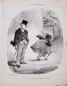 Mitä vain haluat - Tässä on naiseksi pukeutunut mies... tekijältä Honoré Daumier