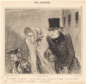 Sinä häirit minua, vaimoni!... Tässä on tunti... tekijältä Honoré Daumier