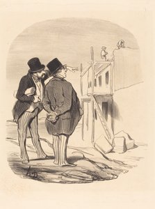 Kaksi miestä raunioiden keskellä tekijältä Honoré Daumier