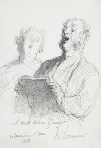 Kaksi laulajaa; Kaksi laulajaa, 1868 tekijältä Honoré Daumier