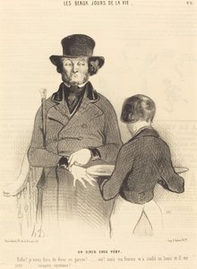 Illallinen Veryssa tekijältä Honoré Daumier