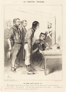 Mies pelastui itsestään huolimatta tekijältä Honoré Daumier