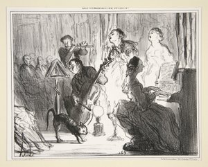 Orkesteri Very Comme il faut -talossa, nro. 8:sta The Comedians of Society tekijältä Honoré Daumier