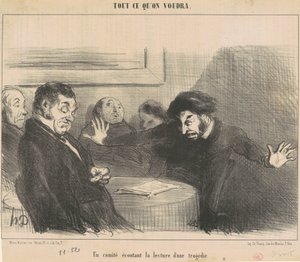 Komitea kuuntelee tragedian käsittelyä tekijältä Honoré Daumier