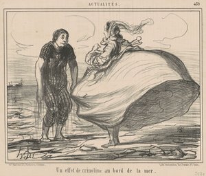 Krinoliiniefekti meren rannalla tekijältä Honoré Daumier