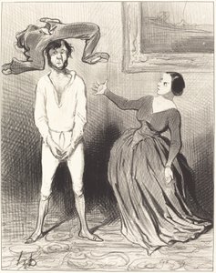 Minun kaltainen nainen... laittoi napin takaisin?... tekijältä Honoré Daumier