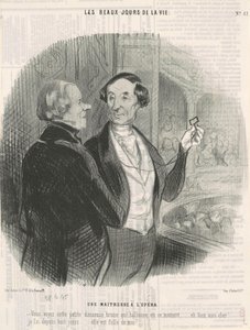 Rakastajatar oopperassa tekijältä Honoré Daumier
