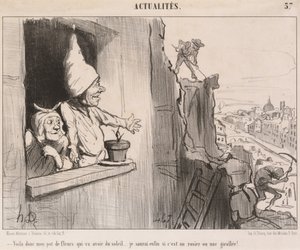 Voila... kukkaruukkuni... saa aurinkoa... tekijältä Honoré Daumier
