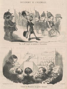 Näkymä herra Dupinista kokoukseen menossa tekijältä Honoré Daumier