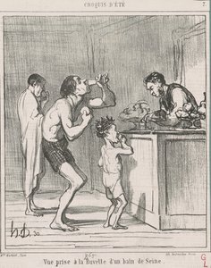 Näkymä kylvyn virkistysbaarista tekijältä Honoré Daumier