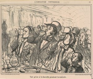 Näkymä otettu baarista helleaallon aikana tekijältä Honoré Daumier