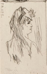 a. Vanhan miehen pää, kirjoittanut Daumier (ylhäällä vasen); b. Taiee:n Chez Charles Beriot (yläkeski); c. Ropsin nuoren naisen pää (ylhäällä oikealla); d. Harpigniesin jokimaisema (alhaalla keskellä); e. Nuoren naisen profiili tekijältä Honoré Daumier