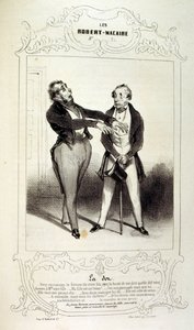 kuvituksia ideoista ja legendoista Philipon otsikolla Les Cent ja Robert Macaire tekijältä Honoré Daumier