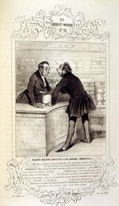 kuvituksia ideoista ja legendoista Philipon otsikolla Les Cent ja Robert Macaire tekijältä Honoré Daumier