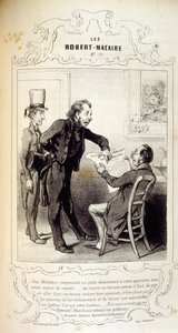 kuvituksia ideoista ja legendoista Philipon otsikolla Les Cent ja Robert Macaire tekijältä Honoré Daumier