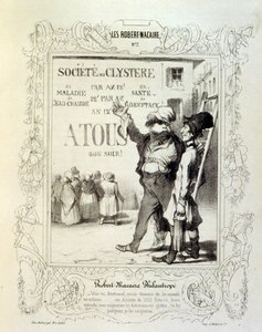 kuvituksia ideoista ja legendoista Philipon otsikolla Les Cent ja Robert Macaire tekijältä Honoré Daumier