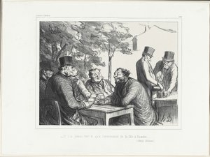 "- En ole koskaan nauranut niin paljon kuin Bourdinin tyttären hautajaisissa......." (Henri Monnier), levy 303 teoksesta Souvenirs d