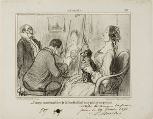"- Koska hän on nyt osa perhettä, hänestä on otettava myös muotokuva", levy 269, Actualités-lehdestä tekijältä Honoré Victorin Daumier